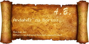 Andaházy Borisz névjegykártya